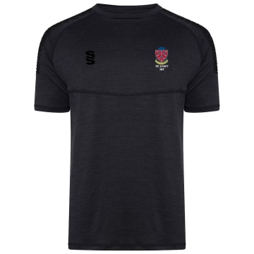 STOCKPORT SCHOOL PE Staff Dual Gym T-shirt : Black Melange