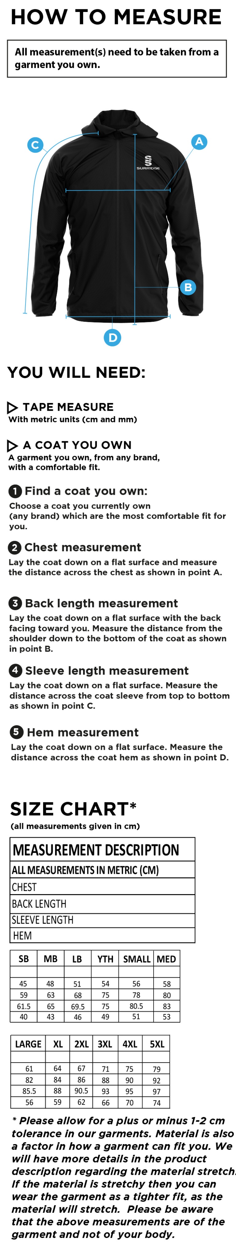 STOCKPORT SCHOOL PE Staff Dual Full Zip Training Jacket : Black - Size Guide