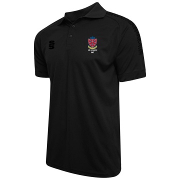 STOCKPORT SCHOOL PE Staff Dual Solid Polo Shirt - Black