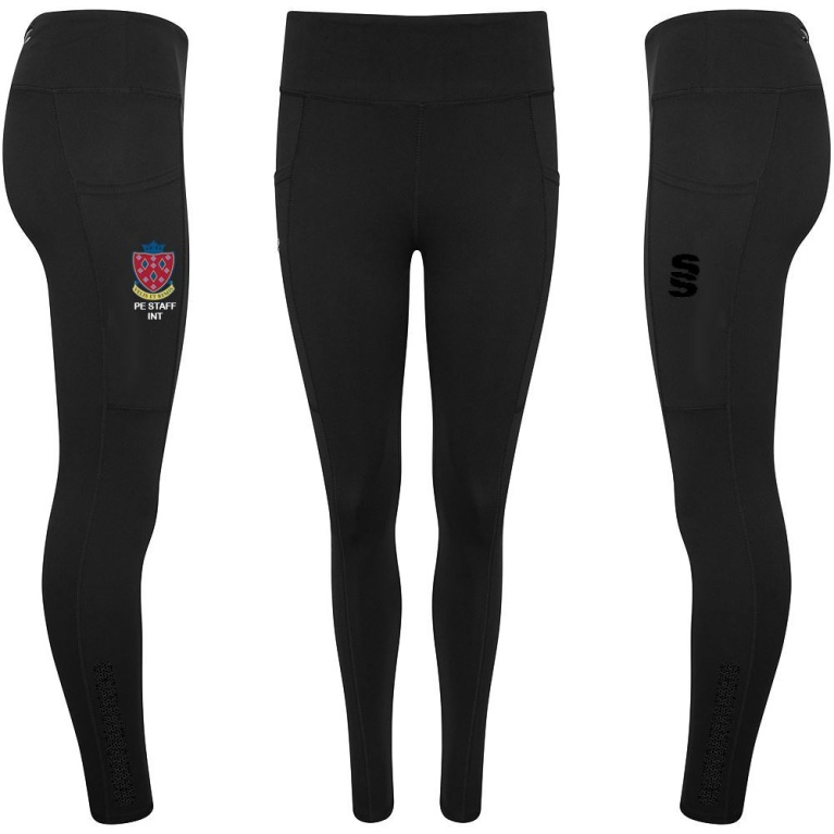 STOCKPORT SCHOOL PE Staff Performance Full Length Leggings : Black